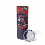 Custom Demons Football Skinny Tumbler Aboriginal Dot Art Pattern