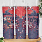 Custom Demons Football Skinny Tumbler Aboriginal Dot Art Pattern