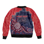 Custom Demons Football Sleeve Zip Bomber Jacket Aboriginal Dot Art Pattern
