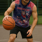 Custom Demons Football Sleeveless Hoodie Aboriginal Dot Art Pattern