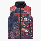 Custom Demons Football Sleeveless Puffer Jacket Aboriginal Dot Art Pattern