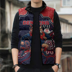 Custom Demons Football Sleeveless Puffer Jacket Aboriginal Dot Art Pattern