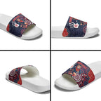Demons Football Slide Sandals Aboriginal Dot Art Pattern
