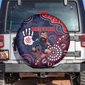 Demons Football Spare Tire Cover Aboriginal Dot Art Pattern