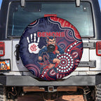 Demons Football Spare Tire Cover Aboriginal Dot Art Pattern