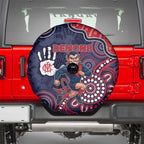 Demons Football Spare Tire Cover Aboriginal Dot Art Pattern