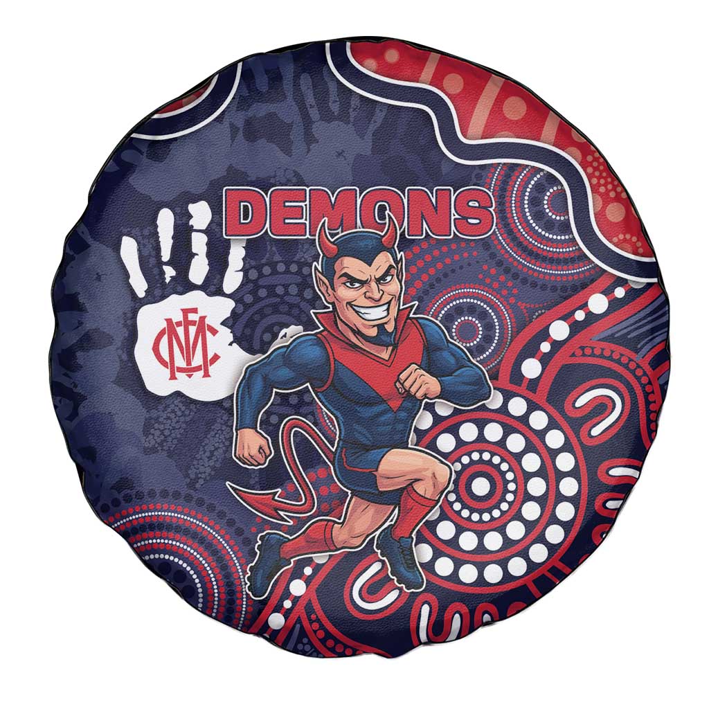 Demons Football Spare Tire Cover Aboriginal Dot Art Pattern