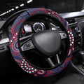 Demons Football Steering Wheel Cover Aboriginal Dot Art Pattern