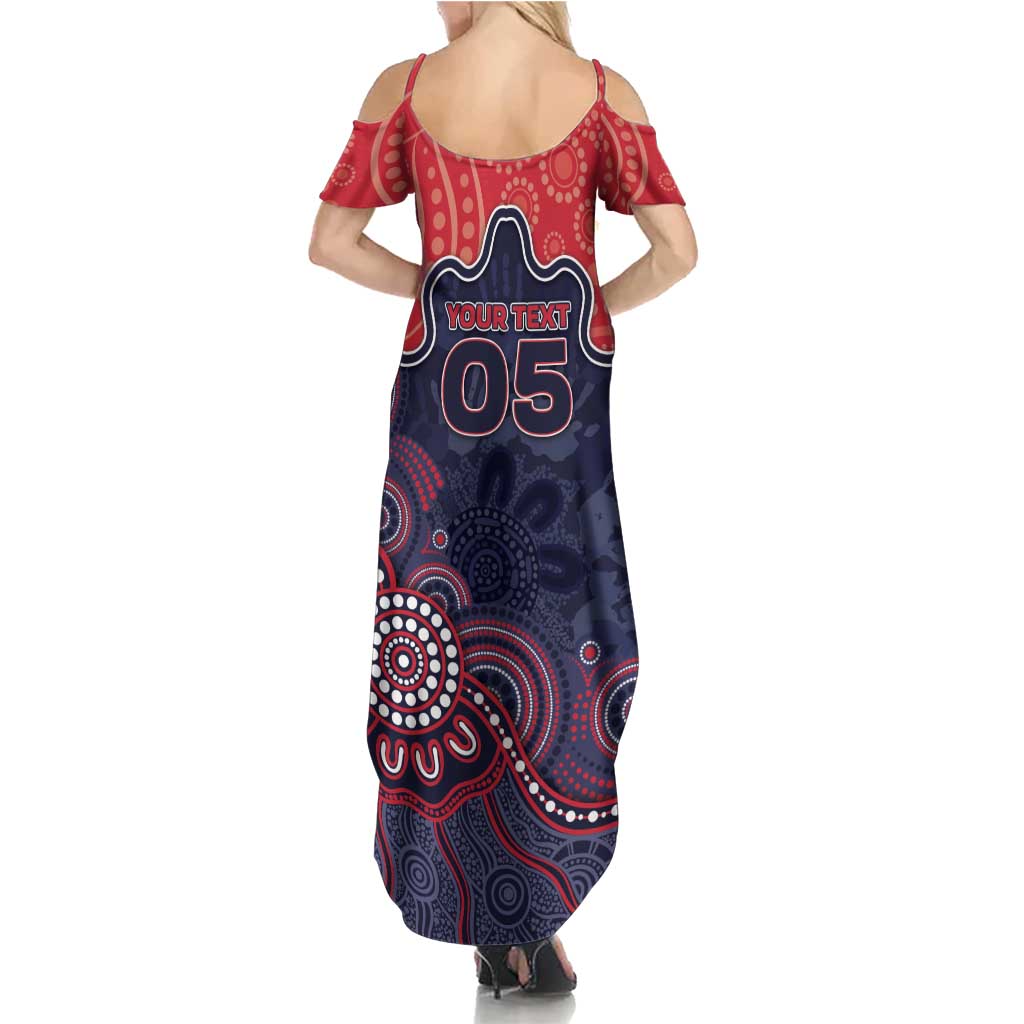 Custom Demons Football Summer Maxi Dress Aboriginal Dot Art Pattern