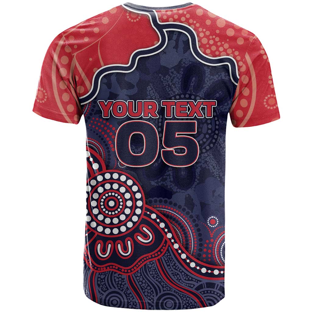 Custom Demons Football T Shirt Aboriginal Dot Art Pattern