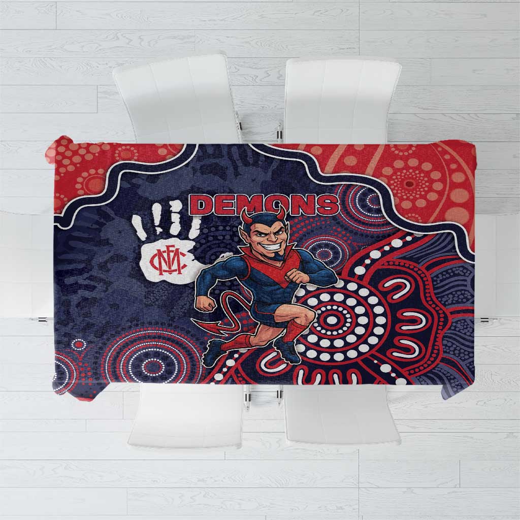 Demons Football Tablecloth Aboriginal Dot Art Pattern