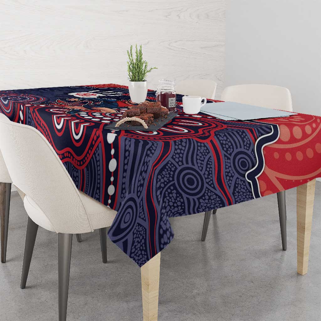 Demons Football Tablecloth Aboriginal Dot Art Pattern