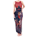 Custom Demons Football Tank Maxi Dress Aboriginal Dot Art Pattern