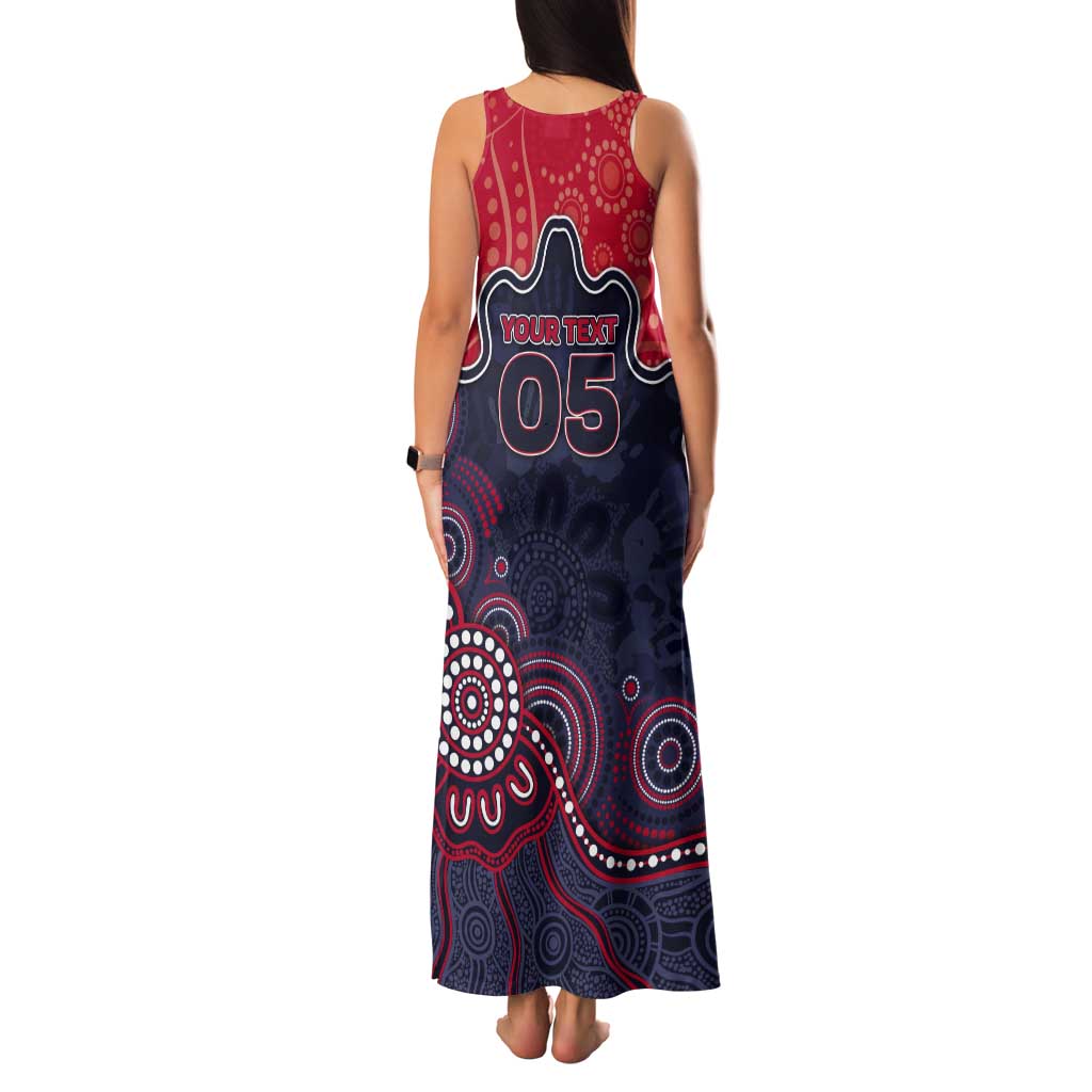Custom Demons Football Tank Maxi Dress Aboriginal Dot Art Pattern