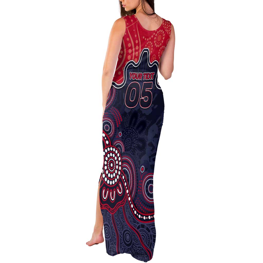 Custom Demons Football Tank Maxi Dress Aboriginal Dot Art Pattern