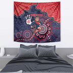 Demons Football Tapestry Aboriginal Dot Art Pattern