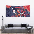 Demons Football Tapestry Aboriginal Dot Art Pattern