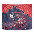 Demons Football Tapestry Aboriginal Dot Art Pattern