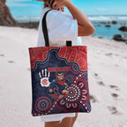 Demons Football Tote Bag Aboriginal Dot Art Pattern
