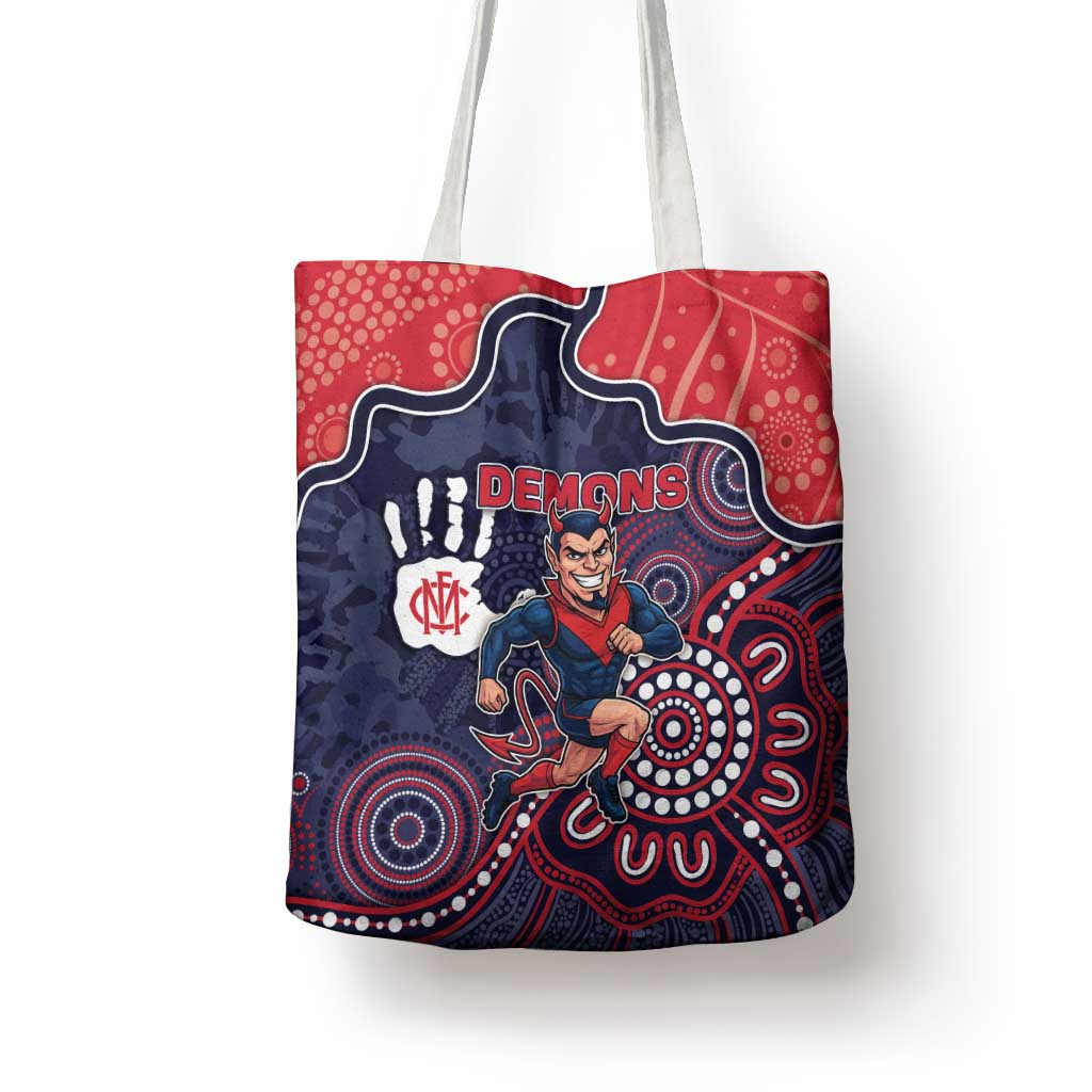 Demons Football Tote Bag Aboriginal Dot Art Pattern