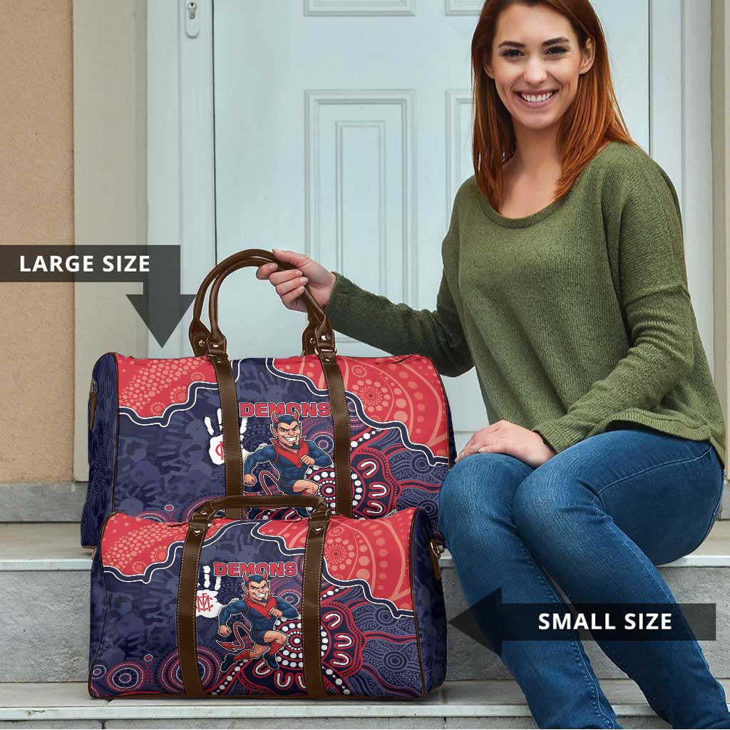 Demons Football Travel Bag Aboriginal Dot Art Pattern