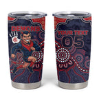 Custom Demons Football Tumbler Cup Aboriginal Dot Art Pattern