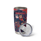 Custom Demons Football Tumbler Cup Aboriginal Dot Art Pattern