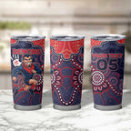 Custom Demons Football Tumbler Cup Aboriginal Dot Art Pattern