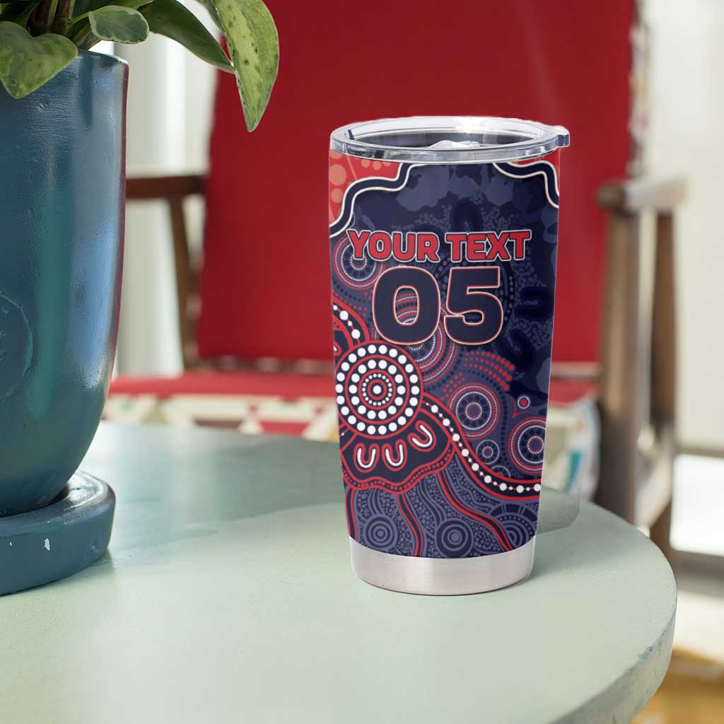 Custom Demons Football Tumbler Cup Aboriginal Dot Art Pattern