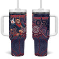 Custom Demons Football Tumbler With Handle Aboriginal Dot Art Pattern
