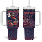 Custom Demons Football Tumbler With Handle Aboriginal Dot Art Pattern