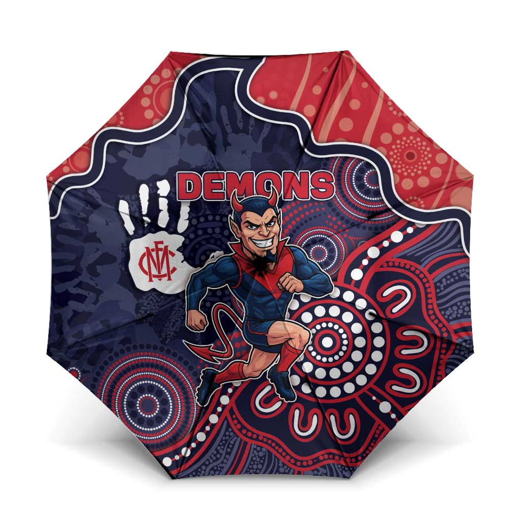Demons Football Umbrella Aboriginal Dot Art Pattern
