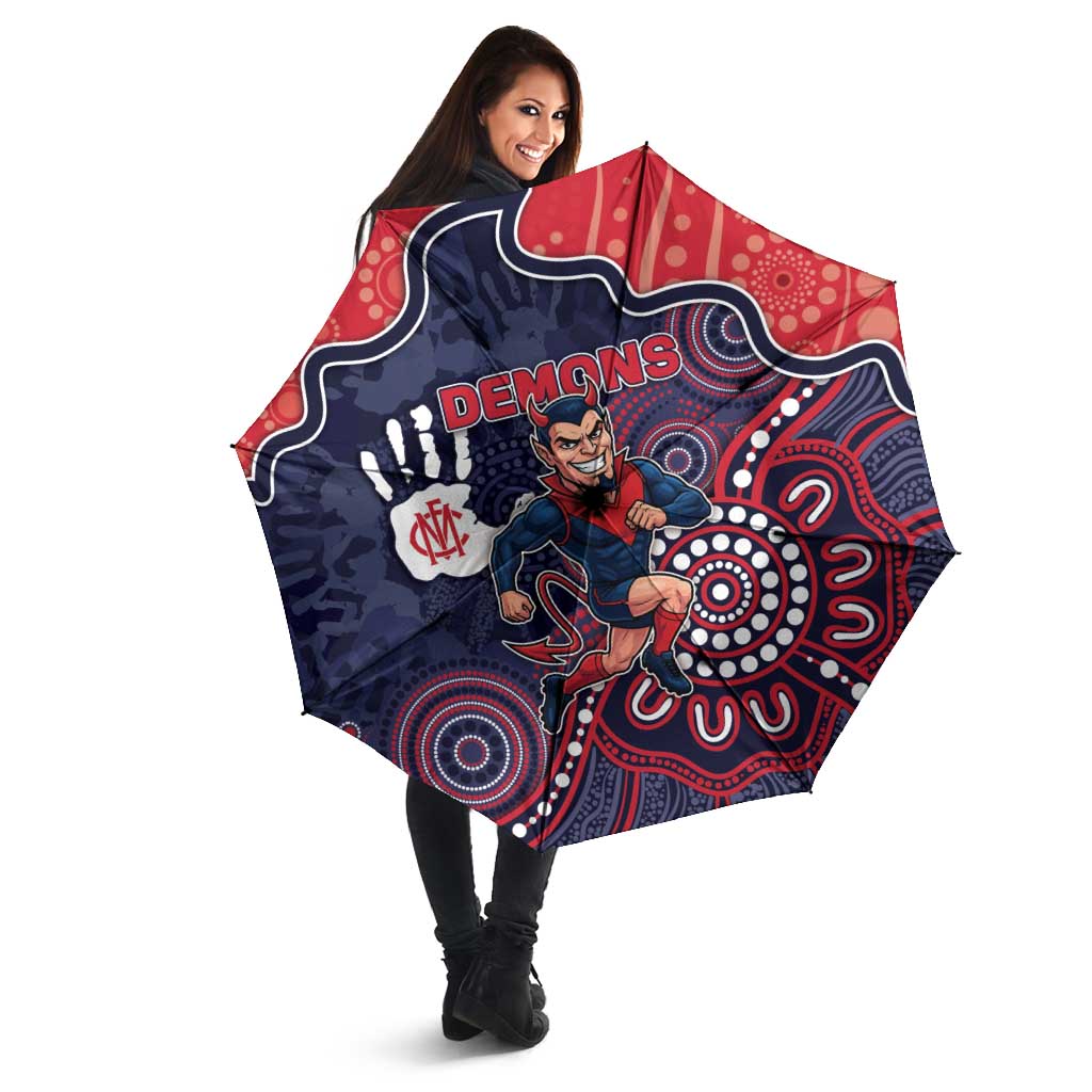Demons Football Umbrella Aboriginal Dot Art Pattern