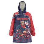 Custom Demons Football Wearable Blanket Hoodie Aboriginal Dot Art Pattern