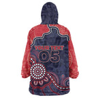 Custom Demons Football Wearable Blanket Hoodie Aboriginal Dot Art Pattern