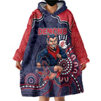 Custom Demons Football Wearable Blanket Hoodie Aboriginal Dot Art Pattern