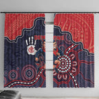 Demons Football Window Curtain Aboriginal Dot Art Pattern