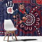 Demons Football Window Curtain Aboriginal Dot Art Pattern
