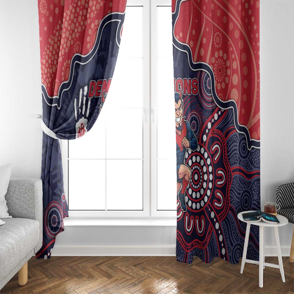 Demons Football Window Curtain Aboriginal Dot Art Pattern