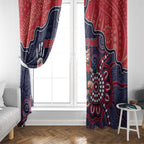 Demons Football Window Curtain Aboriginal Dot Art Pattern