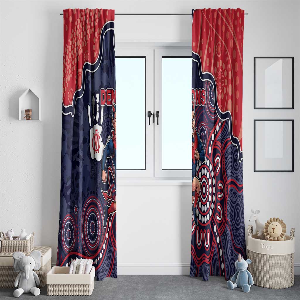 Demons Football Window Curtain Aboriginal Dot Art Pattern