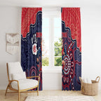 Demons Football Window Curtain Aboriginal Dot Art Pattern