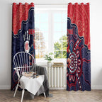 Demons Football Window Curtain Aboriginal Dot Art Pattern