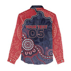Custom Demons Football Women Casual Shirt Aboriginal Dot Art Pattern