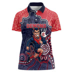 Custom Demons Football Women Polo Shirt Aboriginal Dot Art Pattern