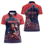 Custom Demons Football Women Polo Shirt Aboriginal Dot Art Pattern