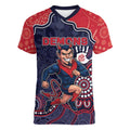 Custom Demons Football Women V-Neck T-Shirt Aboriginal Dot Art Pattern