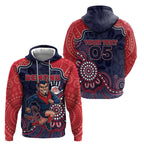 Custom Demons Football Zip Hoodie Aboriginal Dot Art Pattern