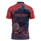 Custom Demons Football Zipper Polo Shirt Aboriginal Dot Art Pattern