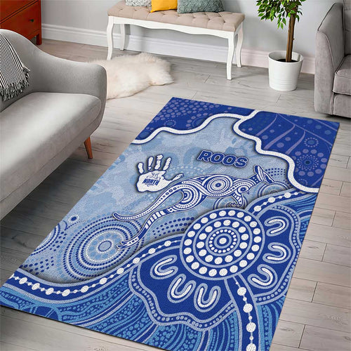 Roos Football Area Rug Aboriginal Dot Art Pattern